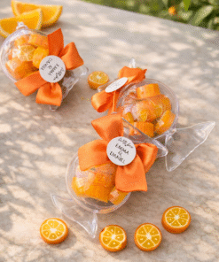 Personalized Citrus Candy Favor – Orange Wedding Gift Box | Amalfi Theme Favor