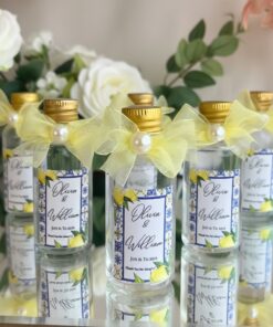 Personalized Amalfi Coast Wedding Favor Bottle – Destination Wedding Gift, Custom Name Glass Bottle, Bridal Shower Favor