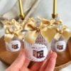 Luxury ajwa dates favor jar with gold ribbon islamic wedding hajj umrah gift