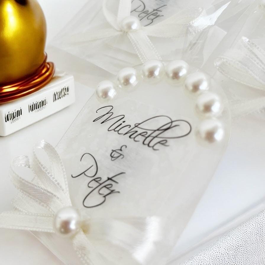 Alternative view of Custom Plexiglass Wedding Magnet Favors: Pearl Bridal Shower Favor