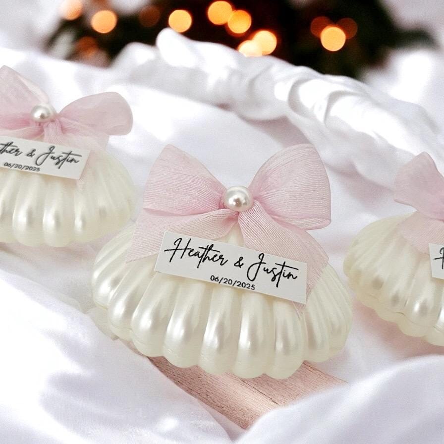 Personalized Sea Shell Candle Favors: Coastal Wedding Bridal Shower - Image 6