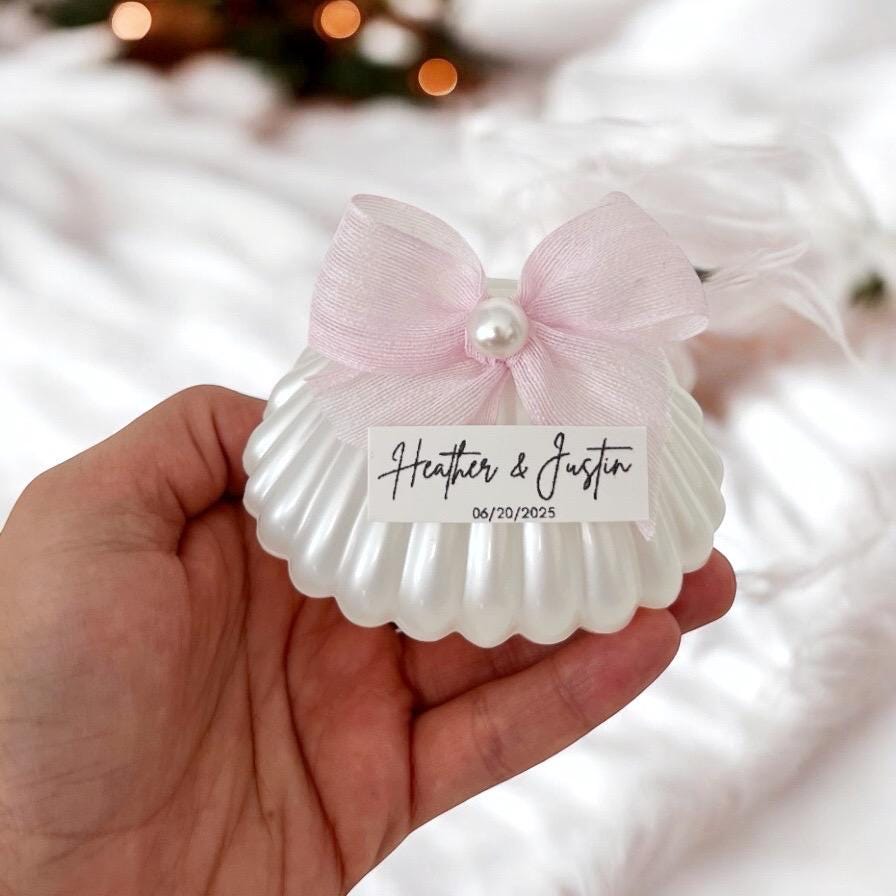 Personalized Sea Shell Candle Favors: Coastal Wedding Bridal Shower - Image 3