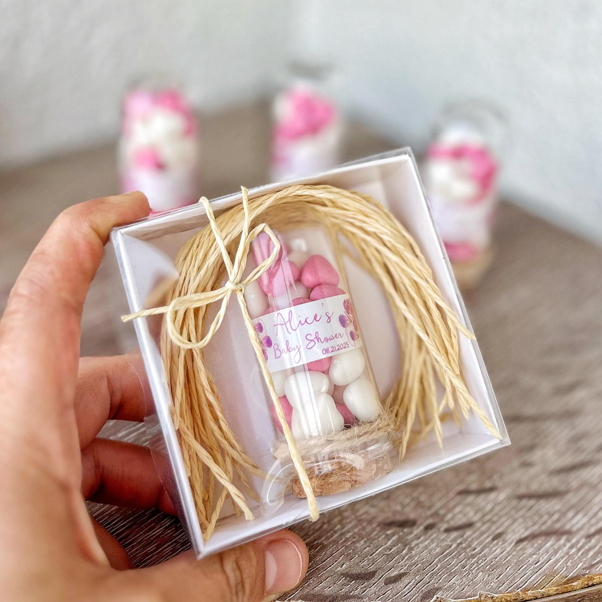 Personalized Glass Dome Birthday Favors: Heart Candy, Jute Wrap, Edible Party Favor - Image 10