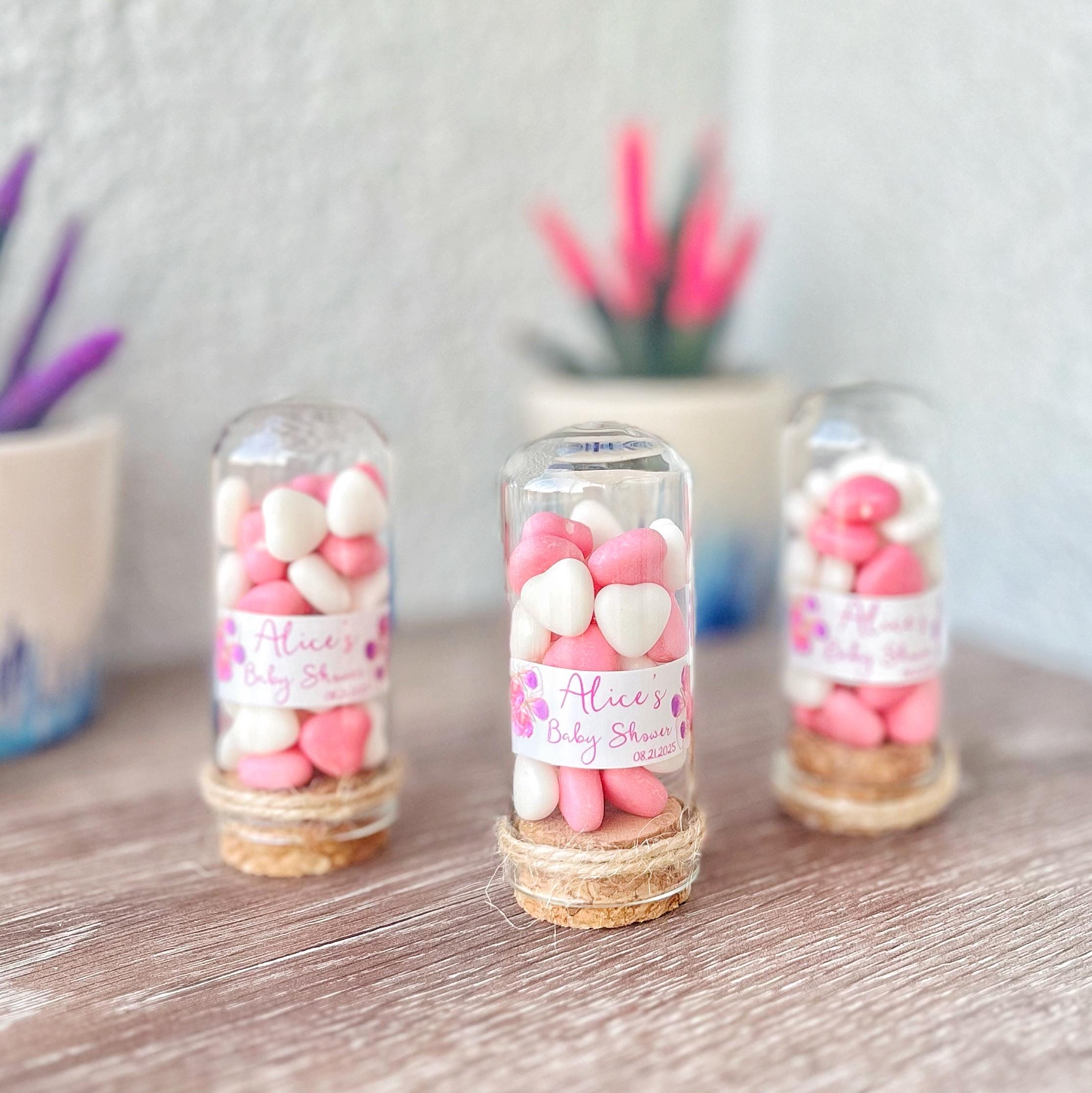 Personalized Glass Dome Birthday Favors: Heart Candy, Jute Wrap, Edible Party Favor - Image 9