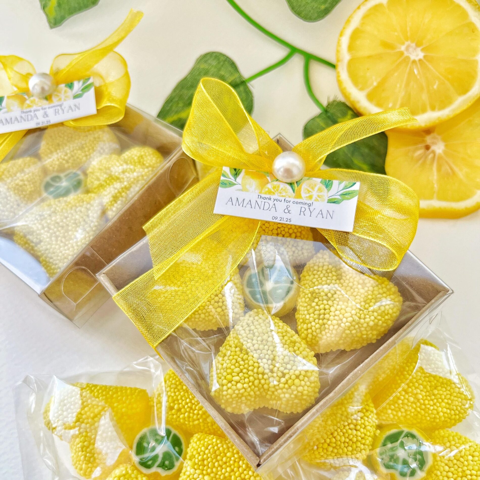 Amalfi Lemon Jelly Candy Wedding Favors: Personalized Citrus Guest Gift,