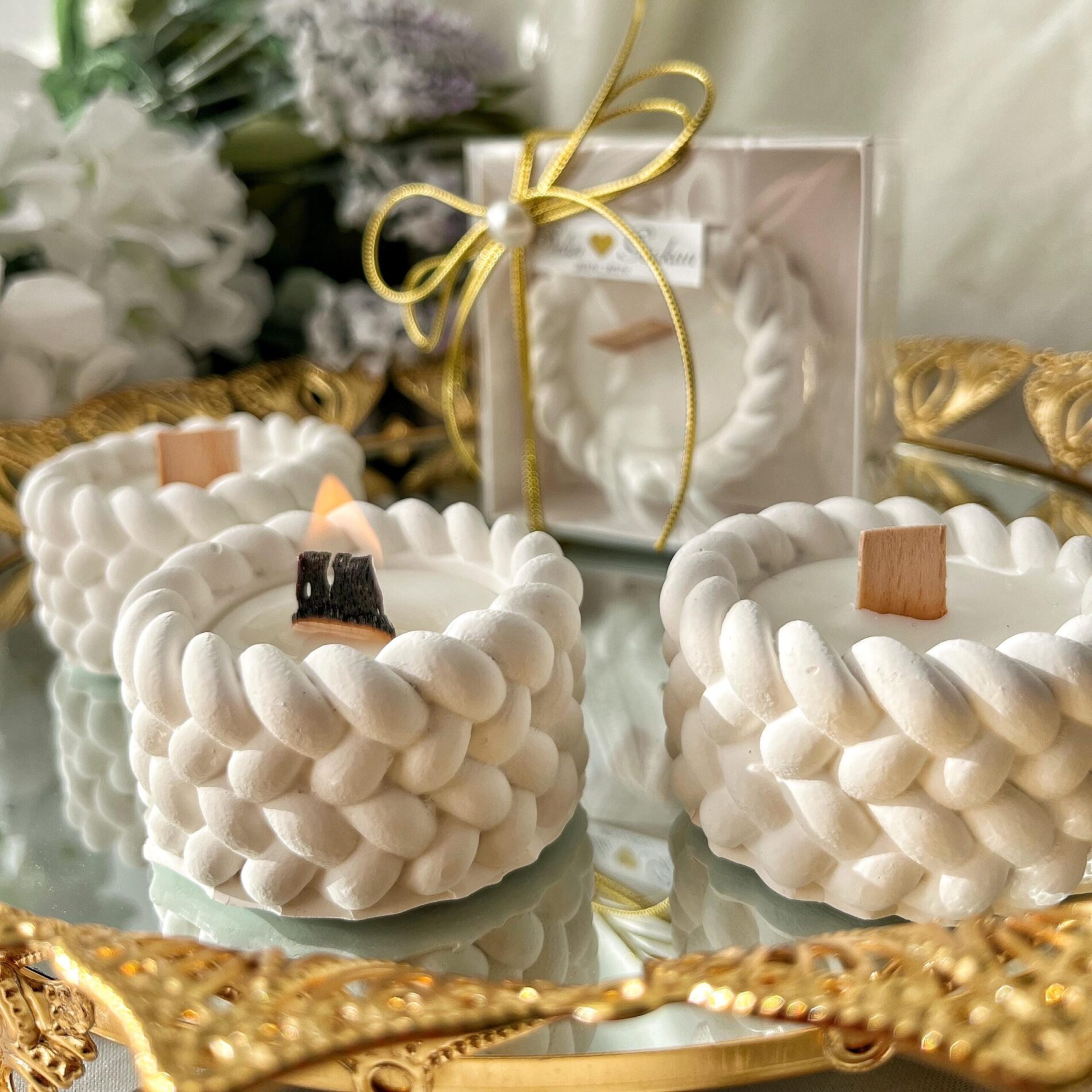 Alternative view of Personalized Stone Candle Wedding Favors: Boxed Guest Gifts