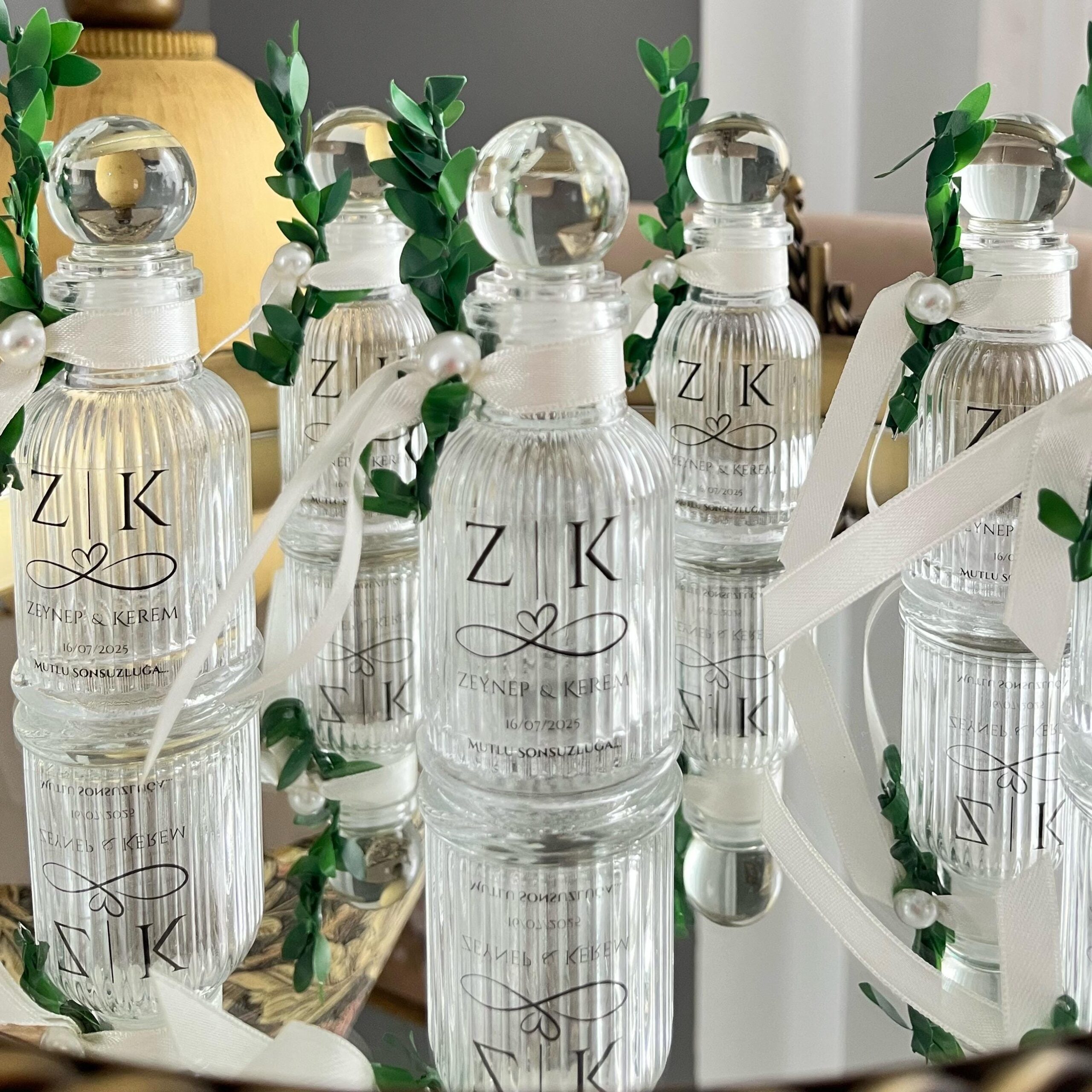 Personalized Floral Glass Bottle Favor, Baptism, Wedding, Communion Keepsake - Image 6