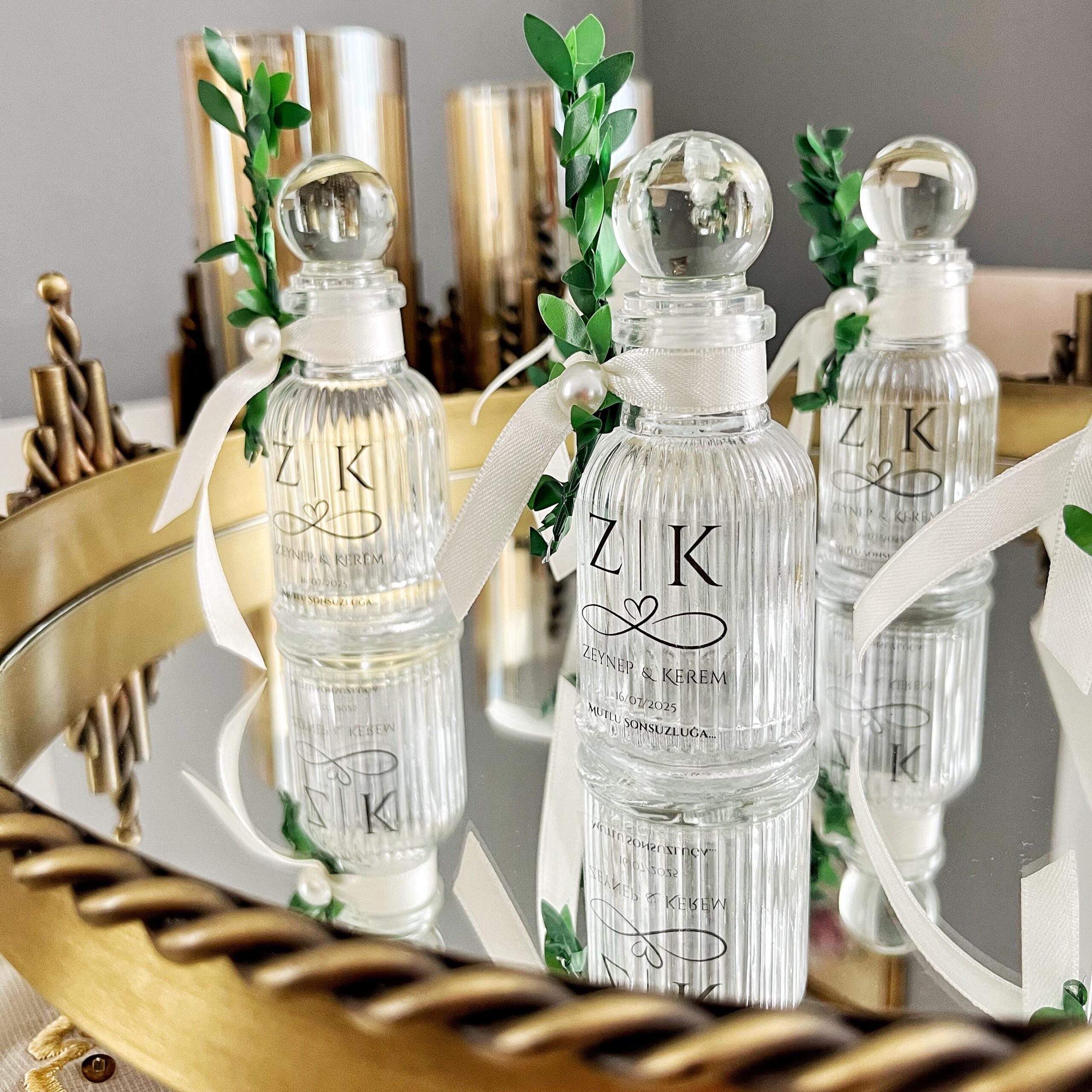 Personalized Floral Glass Bottle Favor, Baptism, Wedding, Communion Keepsake - Image 8