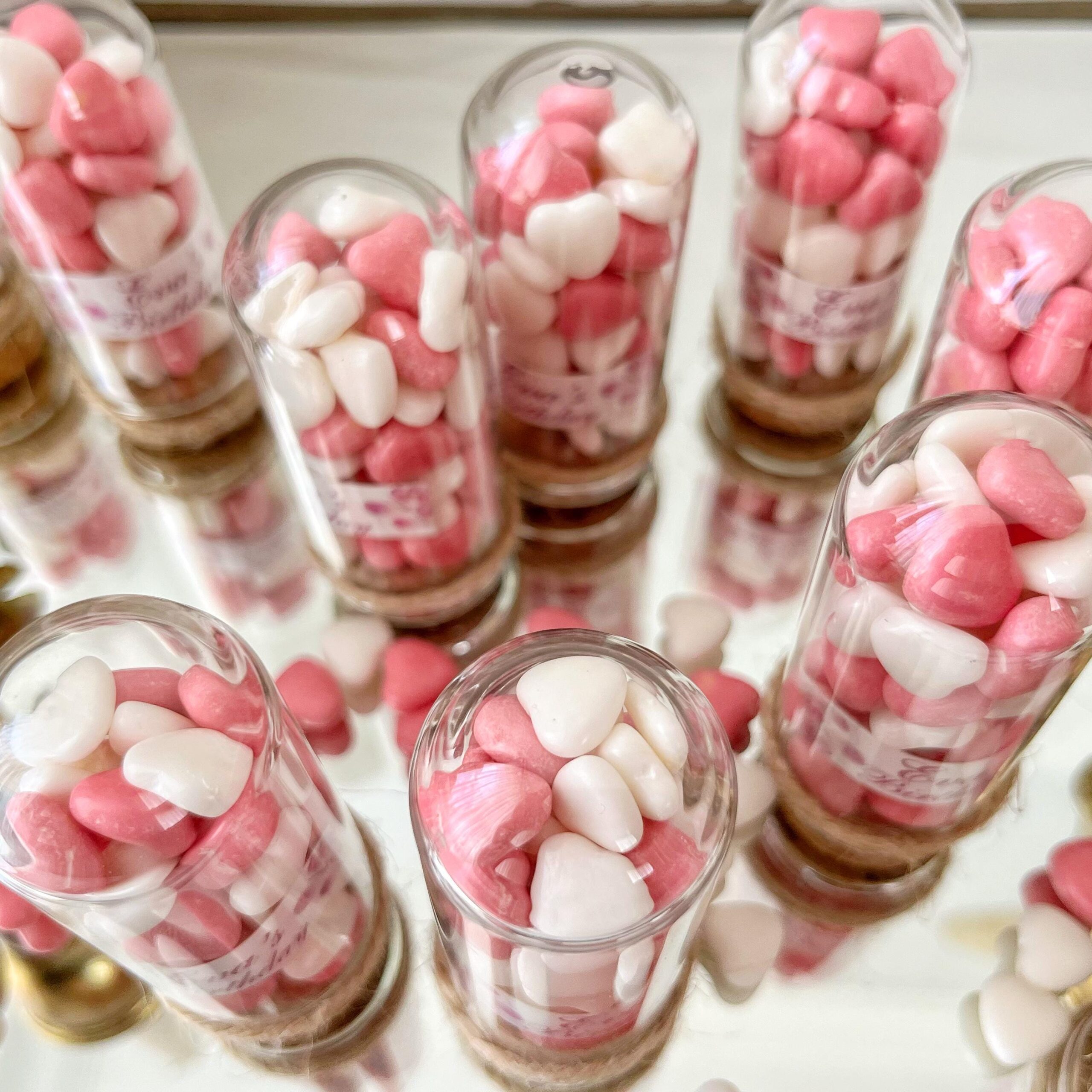 Personalized Glass Dome Birthday Favors: Heart Candy, Jute Wrap, Edible Party Favor - Image 6