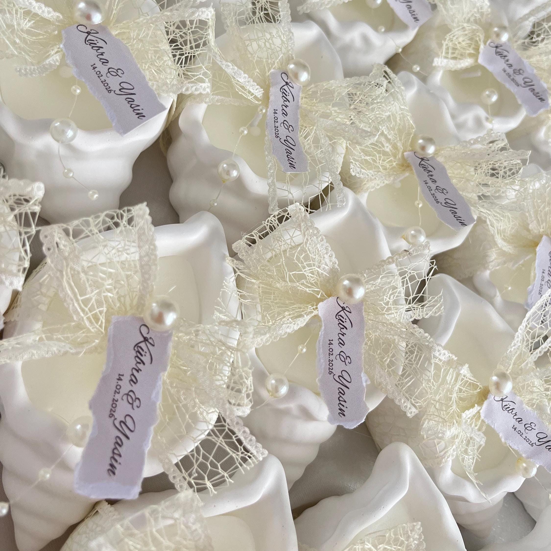 Personalized Sea Shell Candle Favors, Coastal Wedding Gift, Bridal Shower favors, Beach Party Decor - Image 6