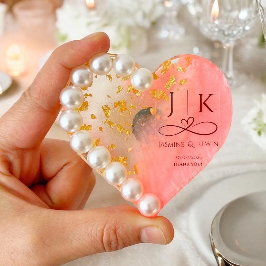 Personalized Heart Magnet Favors, Bulk Wedding Gifts For Guests, Islamic Gift, Bridal Gift