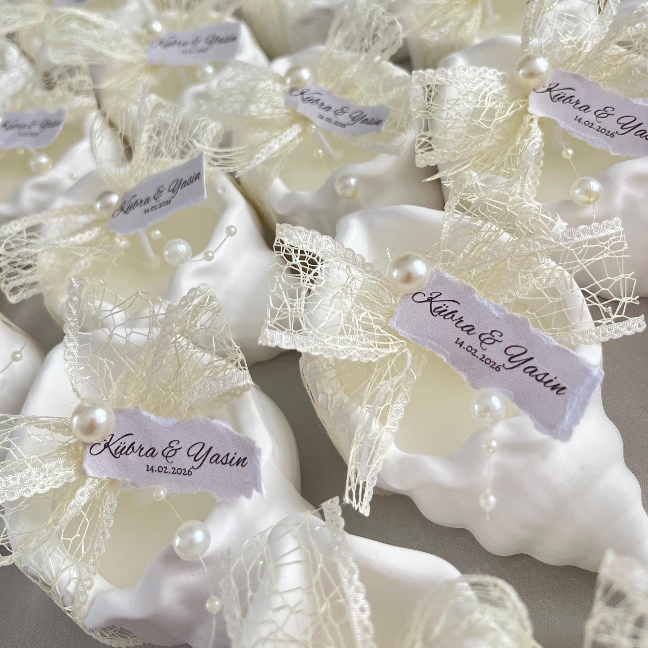 Personalized Sea Shell Candle Favors, Coastal Wedding Gift, Bridal Shower favors, Beach Party Decor - Image 4