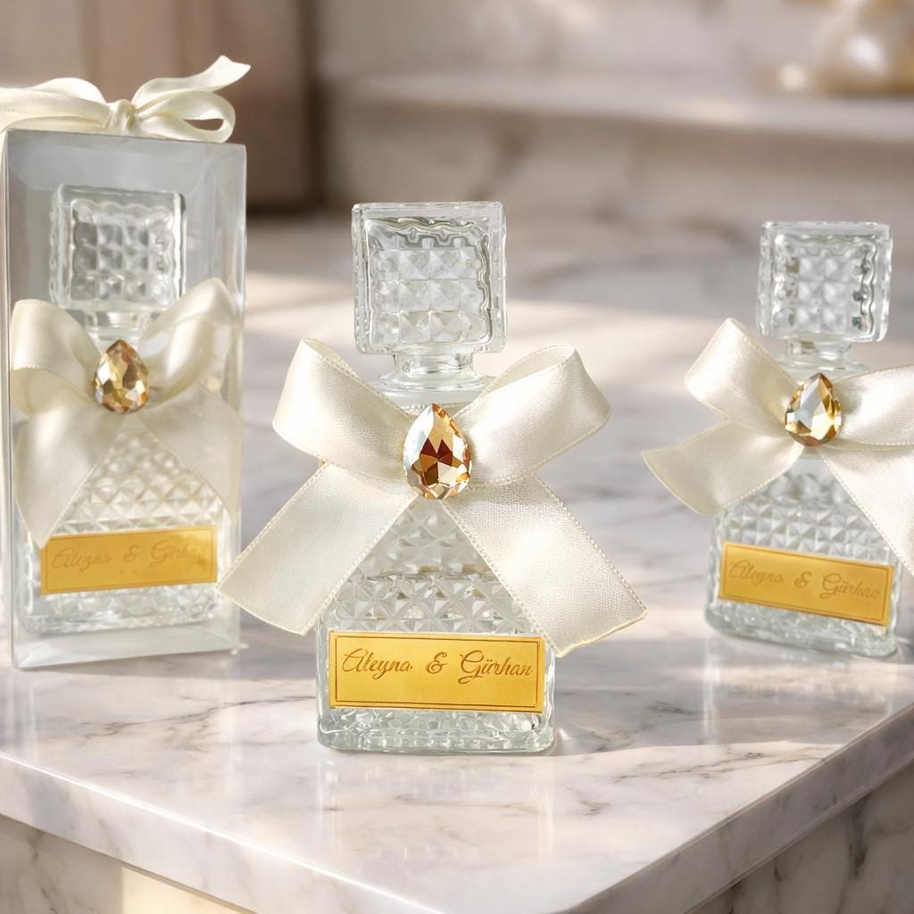 Crystal Perfume Bottle Bulk Wedding Favor • Personalized Bridal Shower Favors - Image 6