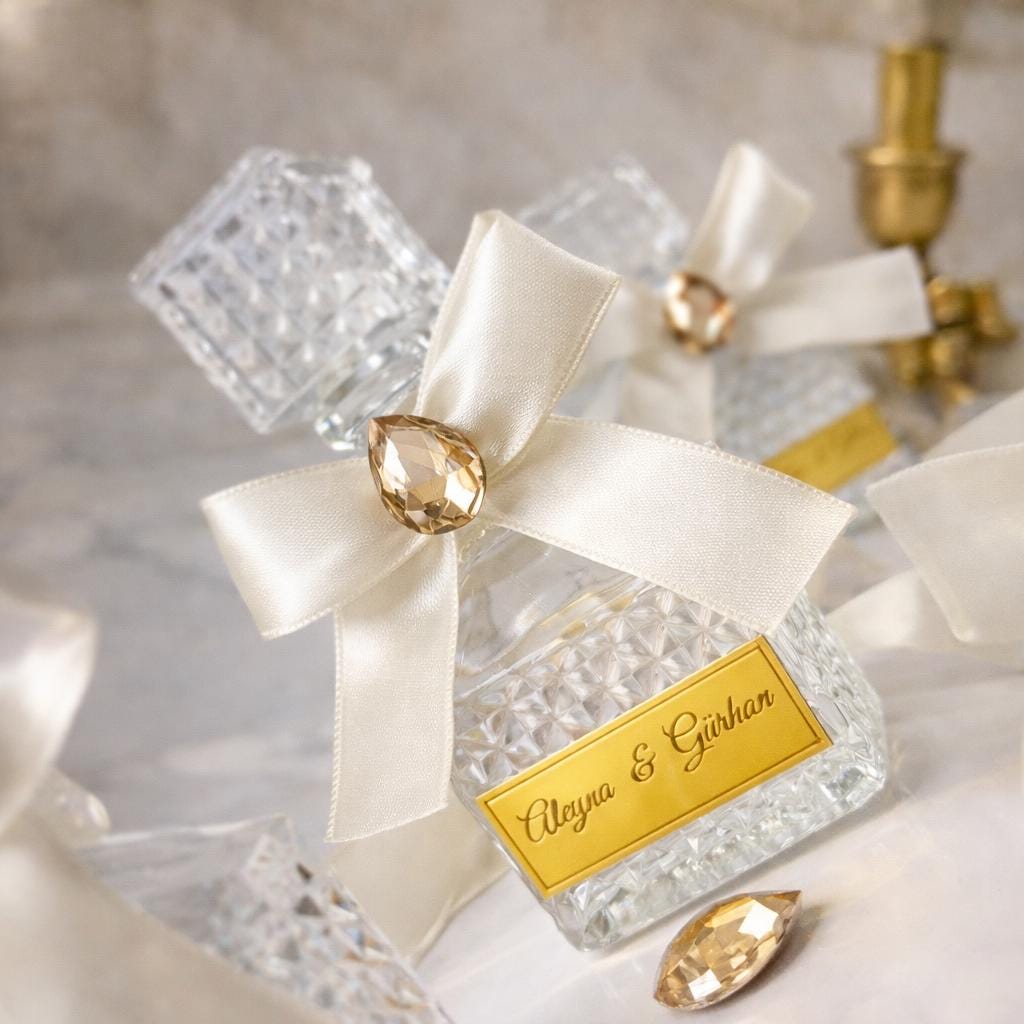 Crystal Perfume Bottle Bulk Wedding Favor • Personalized Bridal Shower Favors - Image 7