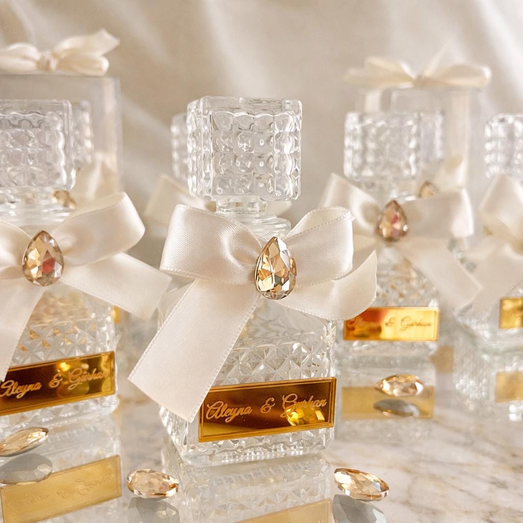 Crystal Perfume Bottle Bulk Wedding Favor • Personalized Bridal Shower Favors - Image 9