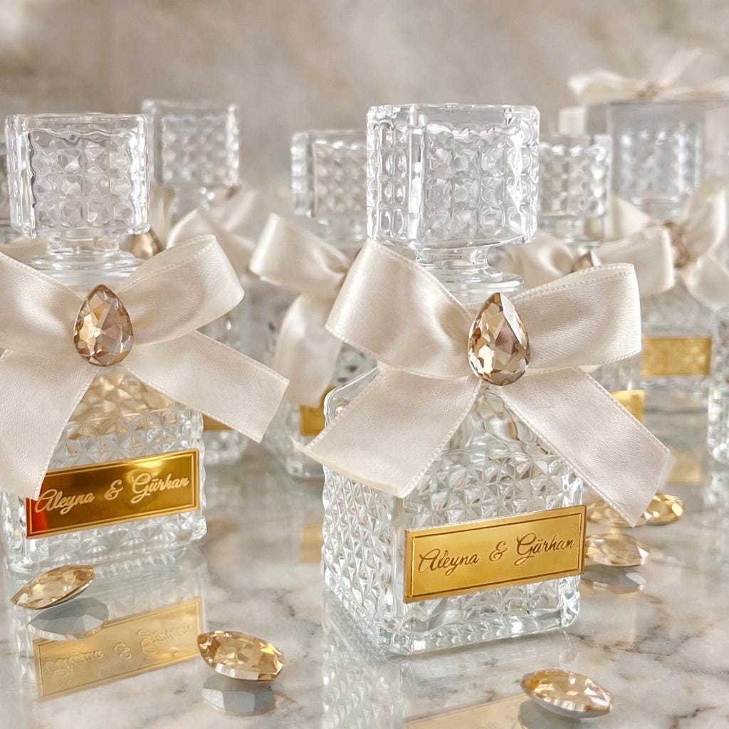 Crystal Perfume Bottle Bulk Wedding Favor • Personalized Bridal Shower Favors - Image 10
